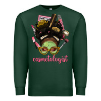 Sports Green Afro Messy Bun Cosmetologist Premium Sweatshirt - BundleAndBundleShop