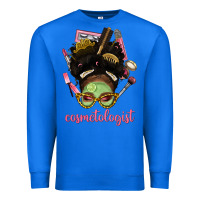 True Royal Afro Messy Bun Cosmetologist Premium Sweatshirt - BundleAndBundleShop