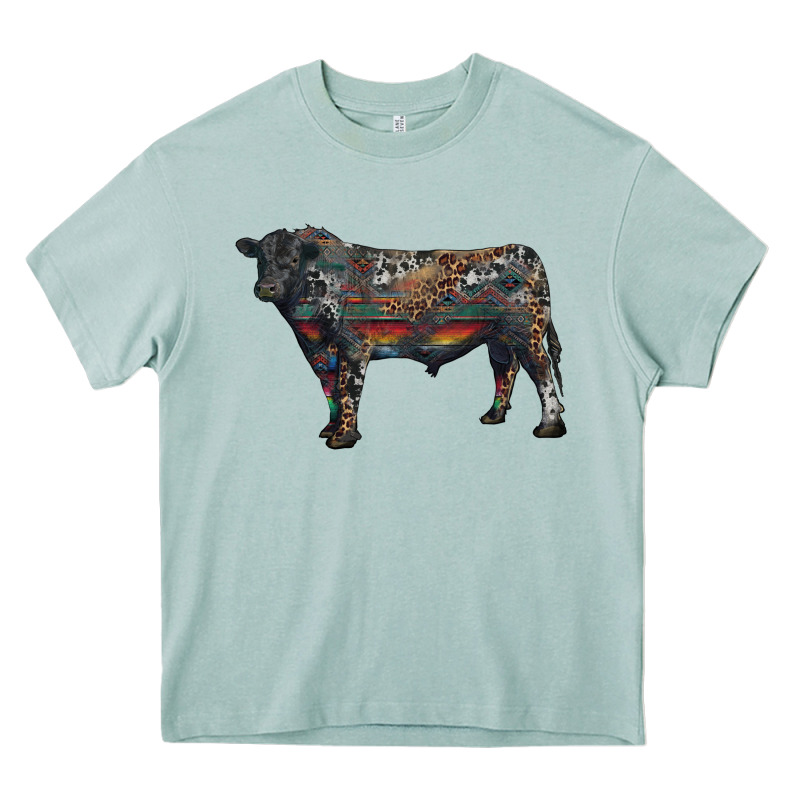 Black Angus Bull With Western Patterns Heavy Core Tee by RanaPortraitStore | Teevron