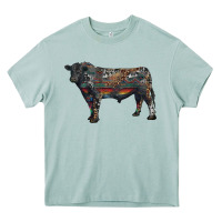 Arona black angus bull with western patterns Heavy Core Tee - RanaPortraitStore