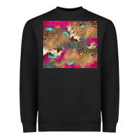 Black pink glitter leopard sunflower gemstone Heavyweight Sweatshirt - JahusDesignShop