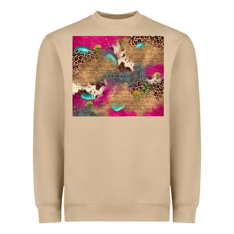 Pink Glitter Leopard Sunflower Gemstone Heavyweight Sweatshirt by JahusDesignShop | Teevron