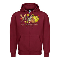 Burgundy rub some dirt on it softball Zipper Hoodie - MaliasSmallBusiness