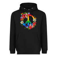 Black Peace Pride LGBTQ+ And Flowers Heavyweight Hoodie - BundleAndBundleShop
