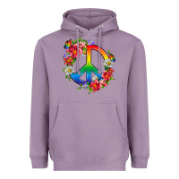 Lavender Peace Pride LGBTQ+ And Flowers Heavyweight Hoodie - BundleAndBundleShop