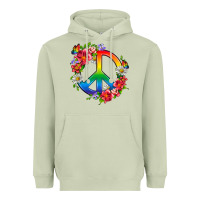Matcha Peace Pride LGBTQ+ And Flowers Heavyweight Hoodie - BundleAndBundleShop