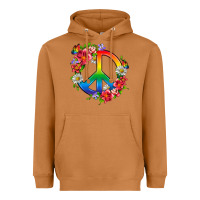 Peace Pride Lgbtq+ And Flowers Heavyweight Hoodie | Teevron