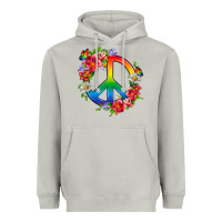 Moon Dust Peace Pride LGBTQ+ And Flowers Heavyweight Hoodie - BundleAndBundleShop