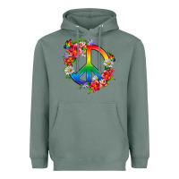 Sage Peace Pride LGBTQ+ And Flowers Heavyweight Hoodie - BundleAndBundleShop