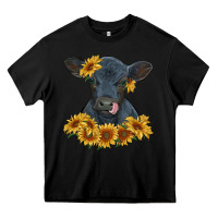 Black black angus calf with sunflowers Heavy Core Tee - RanaPortraitStore