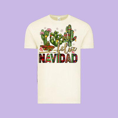 Cactus Feliz Navidad Vintage Tee Designed By Jahusdesignshop