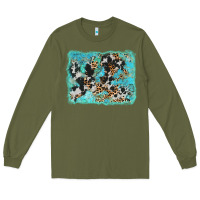Army Green turquoise cowhide leopard background Long Sleeve Tee - AdoDesignShop