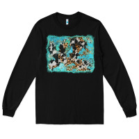 Black turquoise cowhide leopard background Long Sleeve Tee - AdoDesignShop