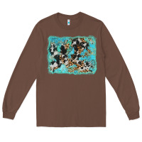 Chestnut turquoise cowhide leopard background Long Sleeve Tee - AdoDesignShop