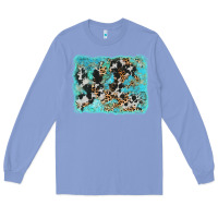 Colony Blue turquoise cowhide leopard background Long Sleeve Tee - AdoDesignShop