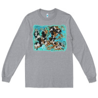 Heather Grey turquoise cowhide leopard background Long Sleeve Tee - AdoDesignShop