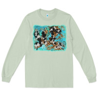 Matcha turquoise cowhide leopard background Long Sleeve Tee - AdoDesignShop
