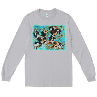 Moon Dust turquoise cowhide leopard background Long Sleeve Tee - AdoDesignShop