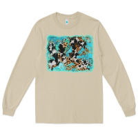 Mushroom turquoise cowhide leopard background Long Sleeve Tee - AdoDesignShop