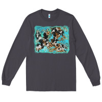 Smoke turquoise cowhide leopard background Long Sleeve Tee - AdoDesignShop