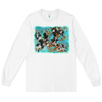 White turquoise cowhide leopard background Long Sleeve Tee - AdoDesignShop