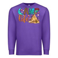 Purple Camp Life Premium Sweatshirt - BundleAndBundleShop