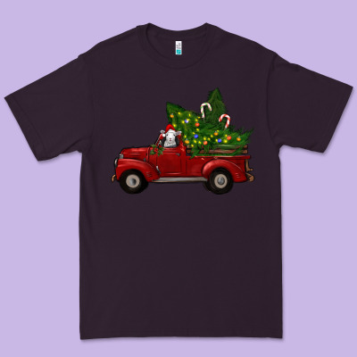 Premium Tee Christmas Farm Truck With Baby Sheep