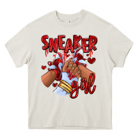 Cream red sneaker girl afro woman Heavy Core Tee - RanaPortraitStore