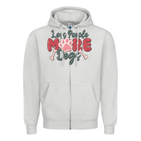 Dove Grey less people more dogs Zipper Hoodie - MaliasSmallBusiness