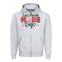 Heather Grey less people more dogs Zipper Hoodie - MaliasSmallBusiness