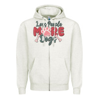 Oatmeal Heather less people more dogs Zipper Hoodie - MaliasSmallBusiness