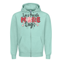 Seafoam less people more dogs Zipper Hoodie - MaliasSmallBusiness