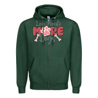 Sports Green less people more dogs Zipper Hoodie - MaliasSmallBusiness
