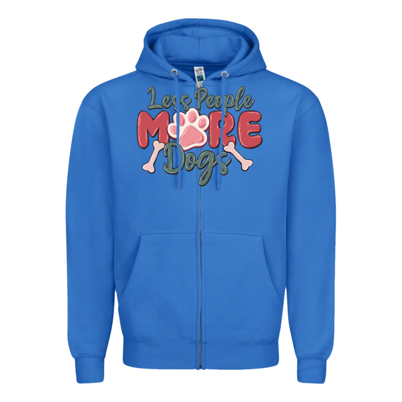 Less People More Dogs Zipper Hoodie by MaliasSmallBusiness | Teevron