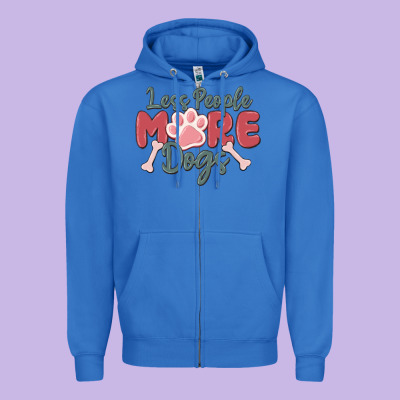 Less People More Dogs Zipper Hoodie Designed By Maliassmallbusiness