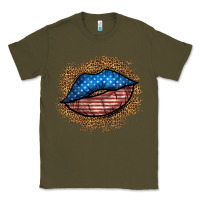Army Green western 4 of july lips Classic Tee - BundleAndBundleShop