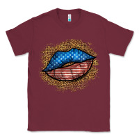 Burgundy western 4 of july lips Classic Tee - BundleAndBundleShop