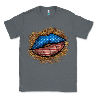 Charcoal Heather western 4 of july lips Classic Tee - BundleAndBundleShop
