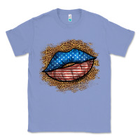 Colony Blue western 4 of july lips Classic Tee - BundleAndBundleShop