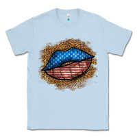 Dusty Blue western 4 of july lips Classic Tee - BundleAndBundleShop