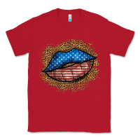 Red western 4 of july lips Classic Tee - BundleAndBundleShop