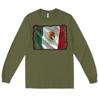 Army Green mexico flag black glitter leopard Long Sleeve Tee - AdoDesignShop