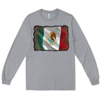 Heather Grey mexico flag black glitter leopard Long Sleeve Tee - AdoDesignShop