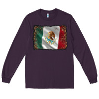 Plum mexico flag black glitter leopard Long Sleeve Tee - AdoDesignShop