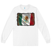 White mexico flag black glitter leopard Long Sleeve Tee - AdoDesignShop