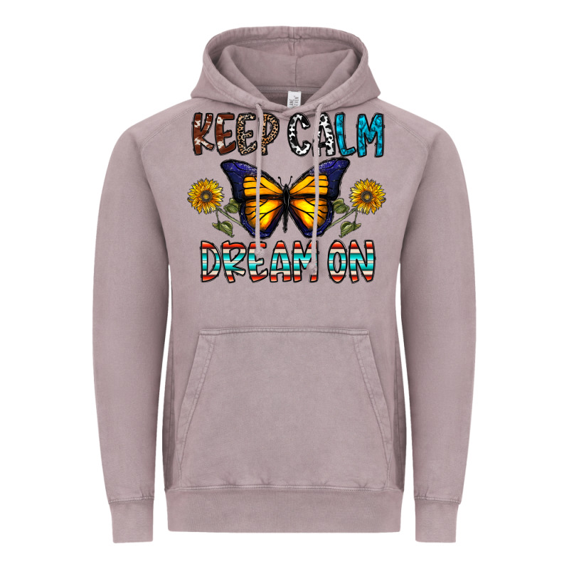 Keep Calm Dream On Vintage Hoodie by CowhideDigitalArt | Teevron