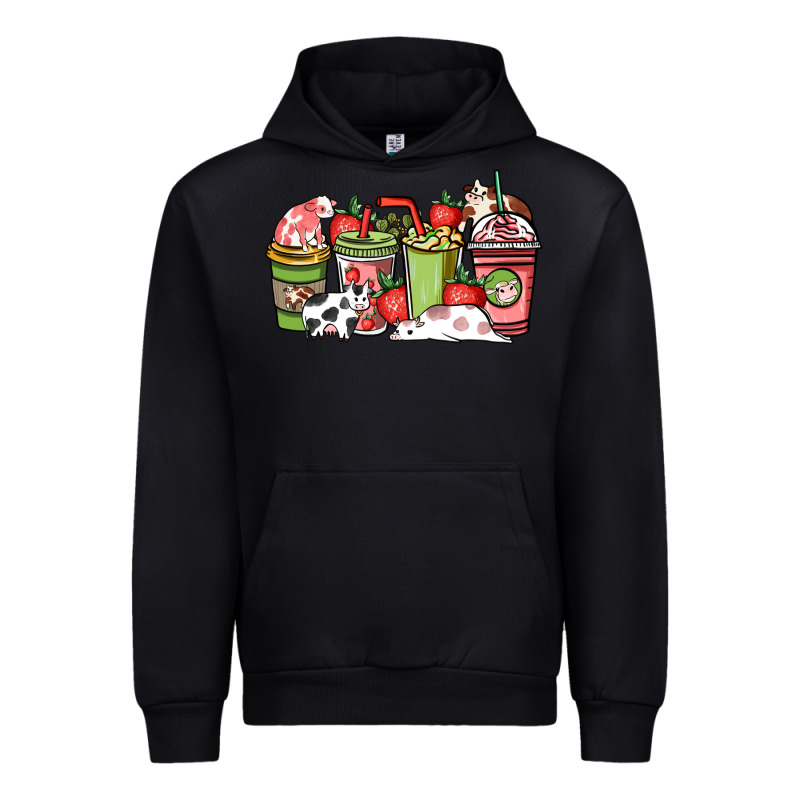 Cow And Strawberry Coffee Cups Urban Hoodie by HowdyJamesFarm | Teevron