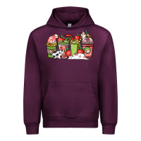 Mauve Wine Cow and strawberry coffee cups Urban Hoodie - HowdyJamesFarm