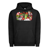 Pigment Black Cow and strawberry coffee cups Urban Hoodie - HowdyJamesFarm