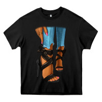 Black black heels black fashion girl Heavy Core Tee - RanaPortraitStore